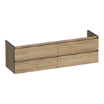 BRAUER Joy Edge wastafelonderkast 160 4 softclose lades - greeploos - 2 sifon uitsparingen - Sunlit SW1200926