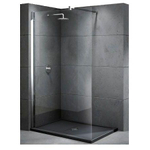 Novellini Kuadra paroi de douche à l'italienne Walk 2 97/100x200cm avec barre de fixation murale 100profilé chromé et verre clair 0988077
