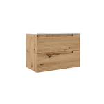 Saniclass Prime Balance Wastafelonderkast - 80x55x44.9cm - 2 lades - Geintegreerde greep - MDF - Rustiek Eiken SW1027167