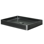 Qisani Vanity Lavabo à poser 52x41x7cm sans trou pour robinetterie Gunmetal SW203616