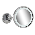 Geesa Mirror miroir grossissant – rond Ø 21,5 cm – Éclairage LED – grossissement 3x, à 1 bras – Chrome 0650385