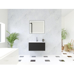 HR badmeubelen Matrix 3D Ensemble de meuble de salle de bains 80cm 1 tiroir sans poignée avec profil de préhension dans la couleur Noir mat avec lavabo thin 1 trou de robinet blanc mat SW857034