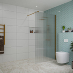 Fortifura Galeria Douche à l'italienne - 110x200cm - verre nervuré - Cuivre brossé SW917144