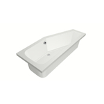 Xenz Lagoon Baignoire d'angle - 170x75x48 - bonde au milieu - Droite - Compact - acrylique - blanc mat SW102980