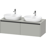 Duravit ketho 2 meuble sous lavabo avec plaque console et 2 tiroirs pour double lavabo 140x55x45.9cm avec poignées anthracite béton gris mat SW772201