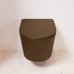 Mondiaz LAVIE WC suspendu – sans bride – 36 x 53 cm – avec abattant softclose – Rust (brun) SW1208705
