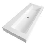 BRAUER Florence lavabo pour meuble 120cm 1 lavabo sans trou polybéton blanc SW8525