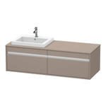 Duravit Ketho Wastafelonderkast 140x55.5x42.6cm 2 lades Standaard greep met softclose spaanplaat Basalt Mat 0300585