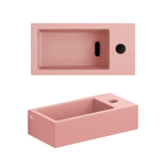 Clou Flush 3 lave-mains 36x18cm avec trou de robinet à droite en céramique rose mat SW795717