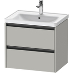 Duravit Ketho.2 Wastafelonderbouwkast - met 2 laden - 63.4x45.5x54.9cm - met grepen antraciet - betongrijs mat SW771874