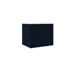 Saniclass Prime Core Meuble sous lavabo - 60x55x45cm - 2 tiroirs - push to open - MDF - mat bleu marine SW892677