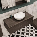 Mondiaz LUSH Meuble salle de bains avec 1 tiroir lavabo BARCO 100x30x45cm Centre 1 trou de robinet Dark brown/Brun foncé SW409561