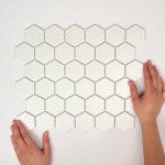 The Mosaic Factory London mozaïektegel - 28.2x32.1cm - wand en vloertegel - Zeshoek/Hexagon - Porselein Super White Mat SW62250