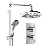 Crosswater MPRO Ensemble de douche de pluie encastré - 2 poignées - pomme de douche 30cm - douchette - barre de douche - bras mural - chrome SW1472619