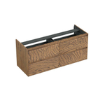 Forzalaqua Reno 2.0 wastafelonderkast 140x51x60cm met 4 softclose greeploze lades Massief Eiken Castle Brown SW492386