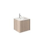 Crosswater Limit Ensemble meuble salle de bains - 50x45x45cm - 1 tiroir - vasque en verre - Modern Oak/Anthracite SW1126107