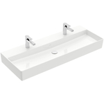 Villeroy & Boch Memento 2.0 lavabo - dessous rectifié 120x47cm - sans trop-plein 2 trous de robinet ceramic+ blanc SW358465