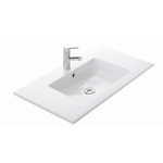 Thebalux Type Slimline lavabo 81x46x2cm 1 trou de robinet 1 vasque rectangulaire blanc brillant SW717327