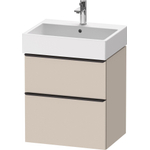 Duravit D-Neo wastafelonderkast 58.4x62.5x44.2cm 2 lades Taupe Mat SW641007