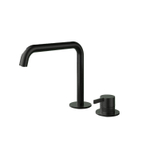 Hotbath Ace Wastafelmengkraan - laag - opbouw - draaibare uitloop - zonder waste - 2gats - PVD - mat zwart SW1117620