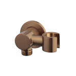 Wiesbaden Coude pour flexible de douche - avec support inclinable - rond - 1/2" - Bronze cuivre brossé SW999885