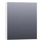 BRAUER Impress armoire de toilette – 59 x 70 x 15 cm – ouverture à gauche, porte-miroir double face – Blanc mat SW393133