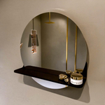 Mondiaz SPOT Badkamerspiegel - rond 50cm - spiegelplanchet - kleur Urban SW1235475