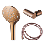 Fortifura Calvi Ensemble de douchette - Ø12 - rond - 3 types de jets - avec support - avec flexible lisse - 150cm - cuivre brossé PVD SW1239440