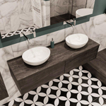 ENSEMBLE DE MEUBLE MONDIAZ LUSH - 150cm - 2 tiroirs - lavabo BARCO - 2 lavabos - 0 trou de robinet - marron foncé SW409660