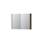 INK SPK2 Charcoal spiegelkast – 100x74x14 cm – 2 deuren, dubbelzijdige spiegeldeuren – Massief Eiken mat SW439989