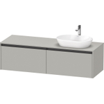 Duravit Ketho.2 Wastafelonderbouwkast - inclusief consoleplaat - met 2 laden - voor waskom rechts - 160x55x45.9cm - met handgrepen antraciet - betongrijs mat SW772651