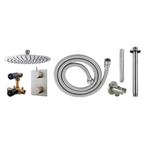 Wiesbaden Caral Set de douche à encastrer thermostatique rond type 201 20cm Inox brossé SW384999