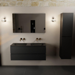 Mondiaz AIVY Ensemble de meuble - 120x45x50cm - 0 trous de robinet - 2 vasques Urban Solid surface - Gauche et droite - 2 tiroirs - sans miroir - MDF Urban SW892378