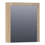 Saniclass natural wood Spiegelkast - 60x70x15cm - 1 rechtsdraaiende spiegeldeur - hout - grey oak SW30649