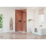 Crosswater Optix 10 Offset Douchecabine - 120x90cm - kwartrond - deur links - gecoat geborsteld brons SW968414