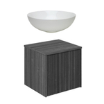 Crosswater Limit Ensemble meuble salle de bains - 50x45x45cm - 1 tiroir - vasque en céramique - steelwood/anthracite SW1126094