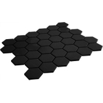 La Mosaic Factory London carreau mosaïque - 28,2x32,1cm - carrelage mural et de sol - Hexagone/Hexagone - Porcelaine Noir Mat SW62251