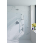 Fortifura Calvi Inbouw Regendoucheset - rond - thermostatisch - wandarm - glijstang - 25cm hoofddouche - staaf handdouche - gladde slang - Geborsteld RVS PVD (RVS) SW1244461