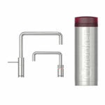 Quooker Nordic Square Twintaps kokendwaterkraan - draaibare uitloop - PRO3 reservoir - Warm / kokend water - RVS SW299640