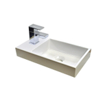 Sanicare q40 lavabo 40x22cm 1 trou pour robinet sans trop-plein rectangle marbre minéral blanc SW536860