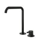 Hotbath Ace Mitigeur lavabo - rehaussé - bec rotatif - 2 trous - PVD - Noir mat SW1117605