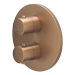 IVY Bond Partie extérieure - pour mitigeur thermostatique encastré - inverseur 2 voies - rosace ronde - cuivre brossé mat PVD SW1030883