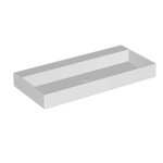 INK United Lavabo en porcelaine sans trous de robinet 11x100x45cm avec bonde clic clac en porcelaine et trop-plein caché blanc mat SW207337
