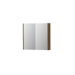 INK SPK2 Ash spiegelkast – 80x74x14 cm – 2 deuren, dubbelzijdige spiegeldeuren – Massief Eiken mat SW439971