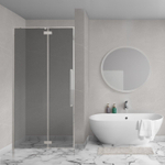 Aqua Vista Oria Linea porte de niche - 140x200cm - incl. kit de montage - verre fumé - chrome SW1428332