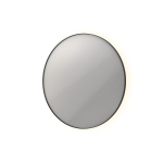 Ink spiegels miroir sp17 rond dans un cadre en acier, y compris le chauffage à led indir. couleur changeante. dimmable et interrupteur 120x120cm noir mat SW693101