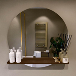 Mondiaz SPOT Miroir de salle de bains - rond 80cm - tablette de miroir - couleur Rust SW1235603