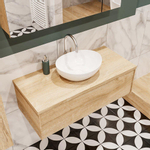 Mondiaz LUSH Meuble salle de bains avec 1 tiroir lavabo BARCO 100x30x45cm Centre 1 trou de robinet Washed oak SW409581