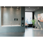 Crosswater Optix 10 Pare-baignoire - 90x150cm - en 2 parties - droite - 180 degrés - Inox brossé SW876246
