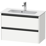 Duravit Ketho 2 wastafelonderbouwkast met 2 laden 81x39x54.9cm met grepen antraciet wit mat SW772072